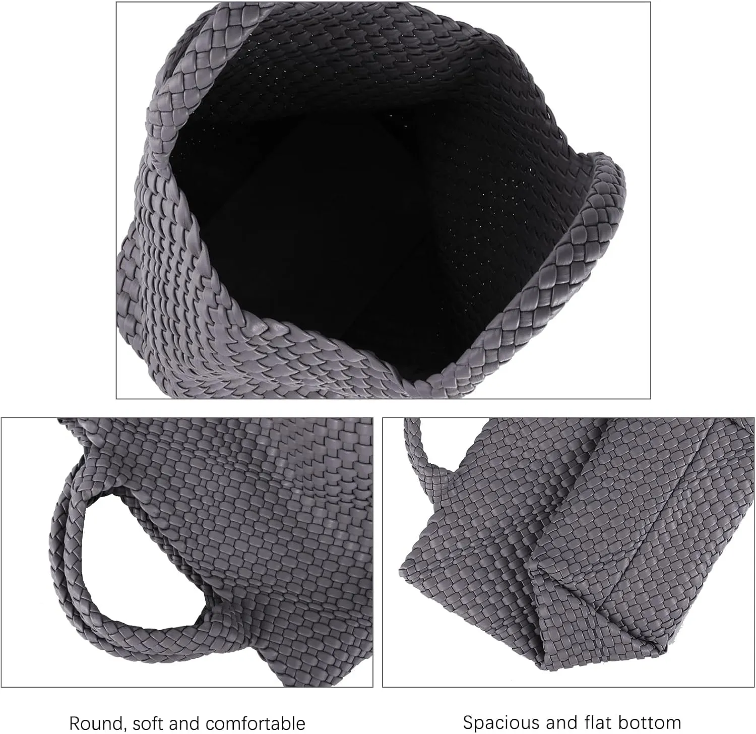GBB Woven Bag for Women PU Leather Handwoven Tote Bag Large Handbag with Clutch Handmade Casual Purses Shopper Shoulder Bags