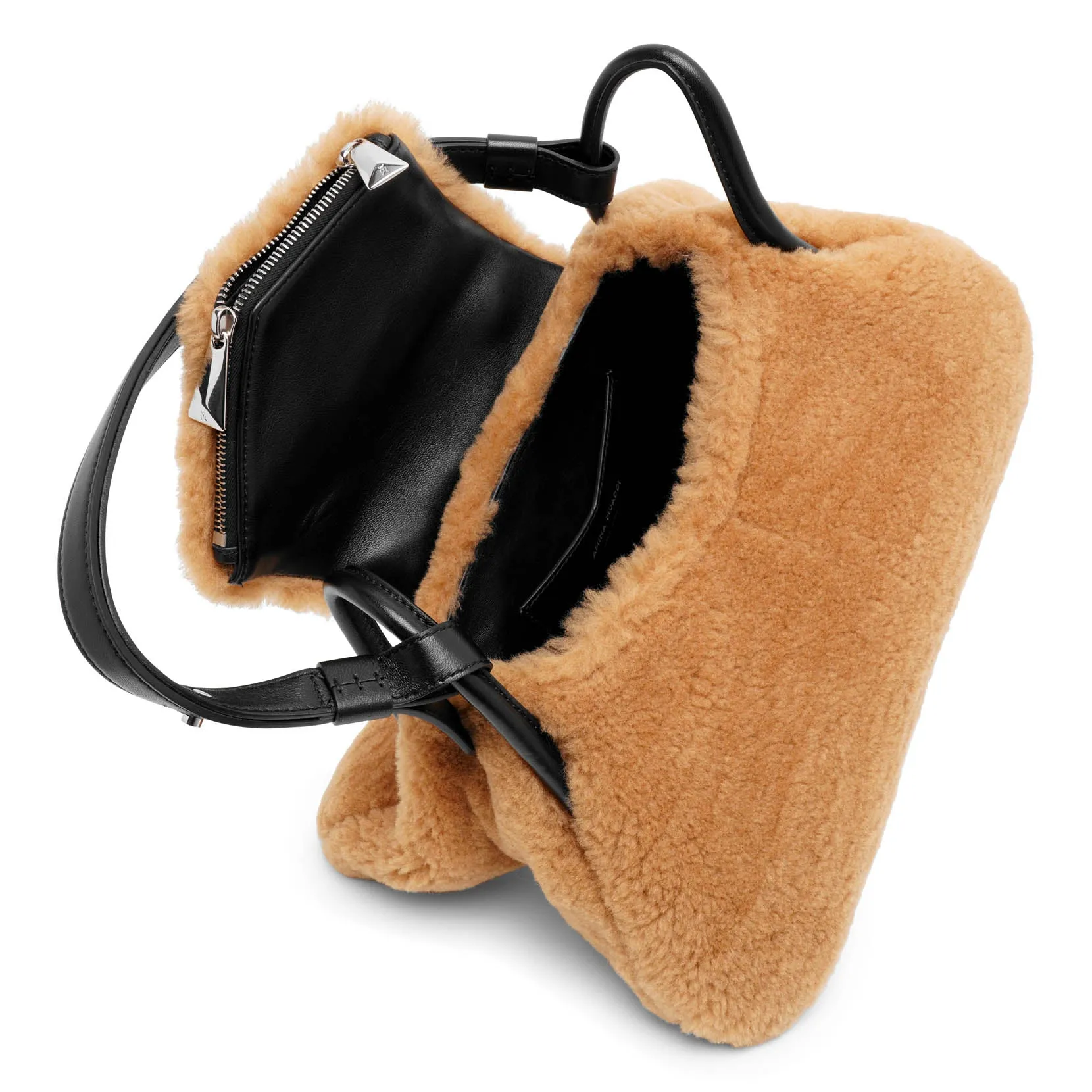 Gemini beige shearling bag