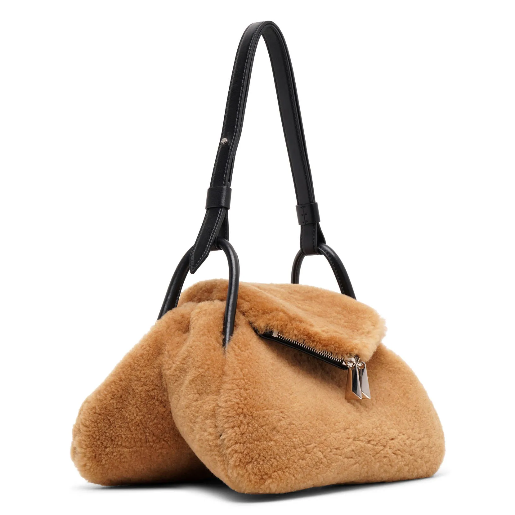 Gemini beige shearling bag