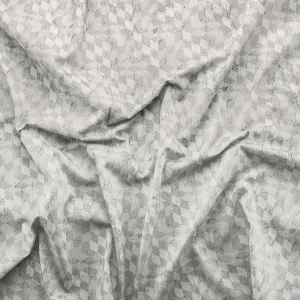 Geometric Cubes printed Fabric- Grey
