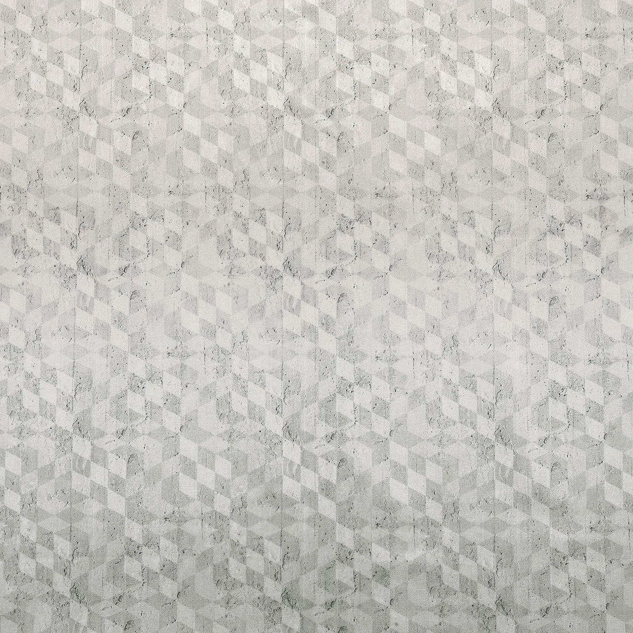 Geometric Cubes printed Fabric- Grey