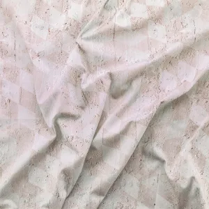 Geometric Cubes Printed Fabric- Pink