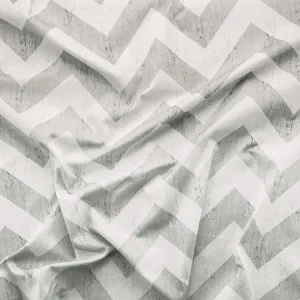 Geometric Stripes Printed Fabric- Grey