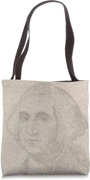 George Washington Portrait in Constitution Text Tote Bag