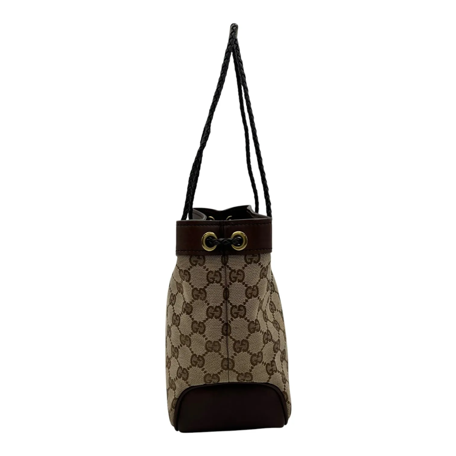 GG Tote Bag Brown in Canvas, Gold hardware