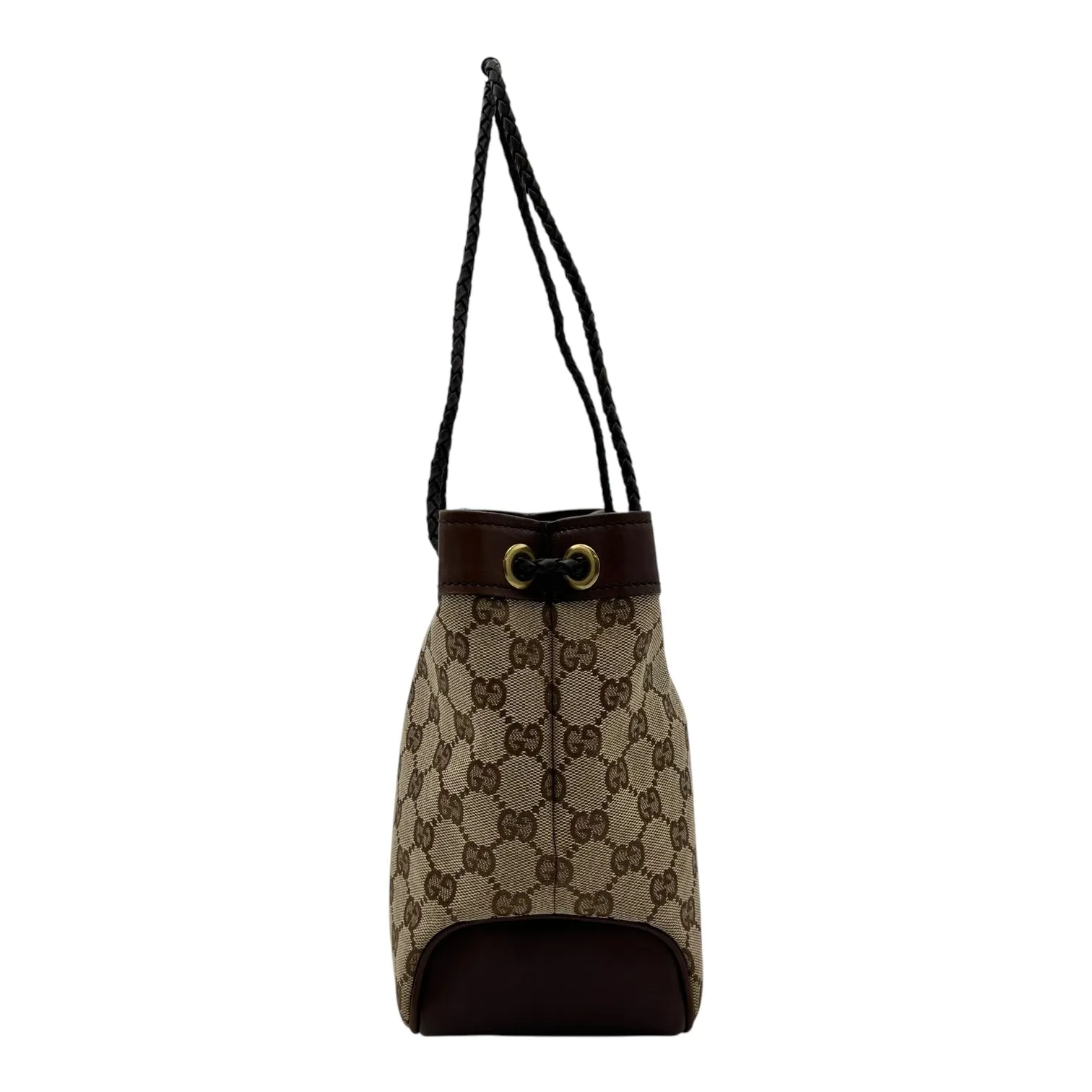 GG Tote Bag Brown in Canvas, Gold hardware