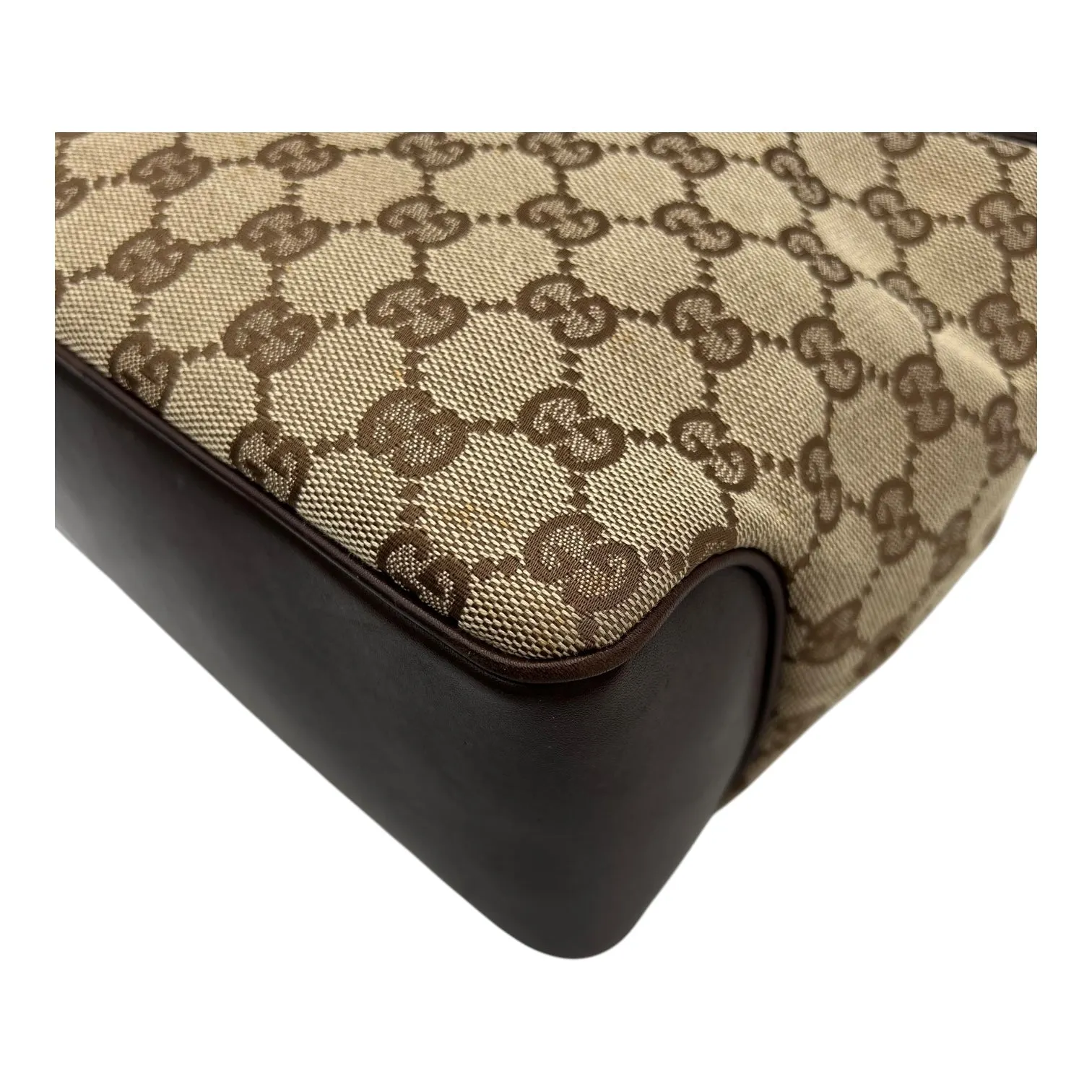 GG Tote Bag Brown in Canvas, Gold hardware