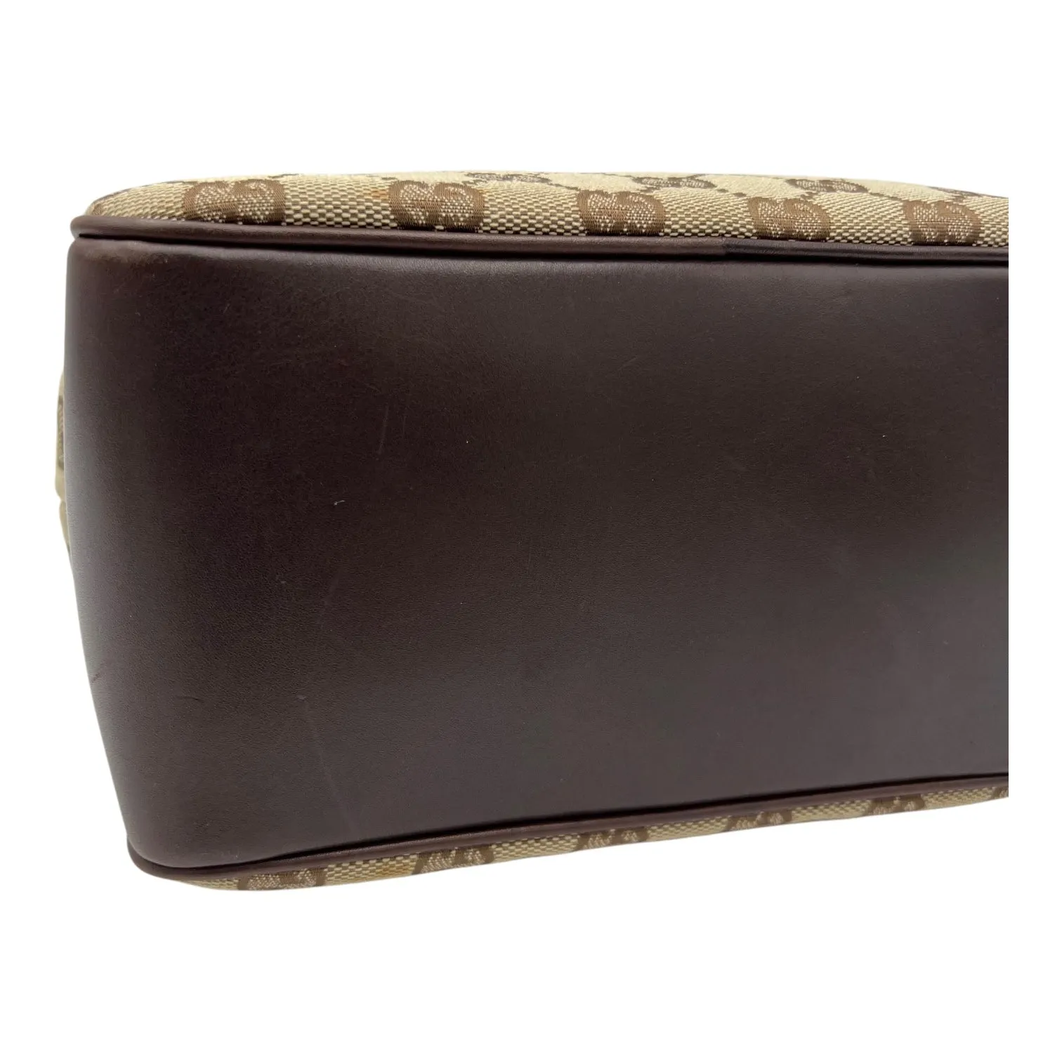 GG Tote Bag Brown in Canvas, Gold hardware