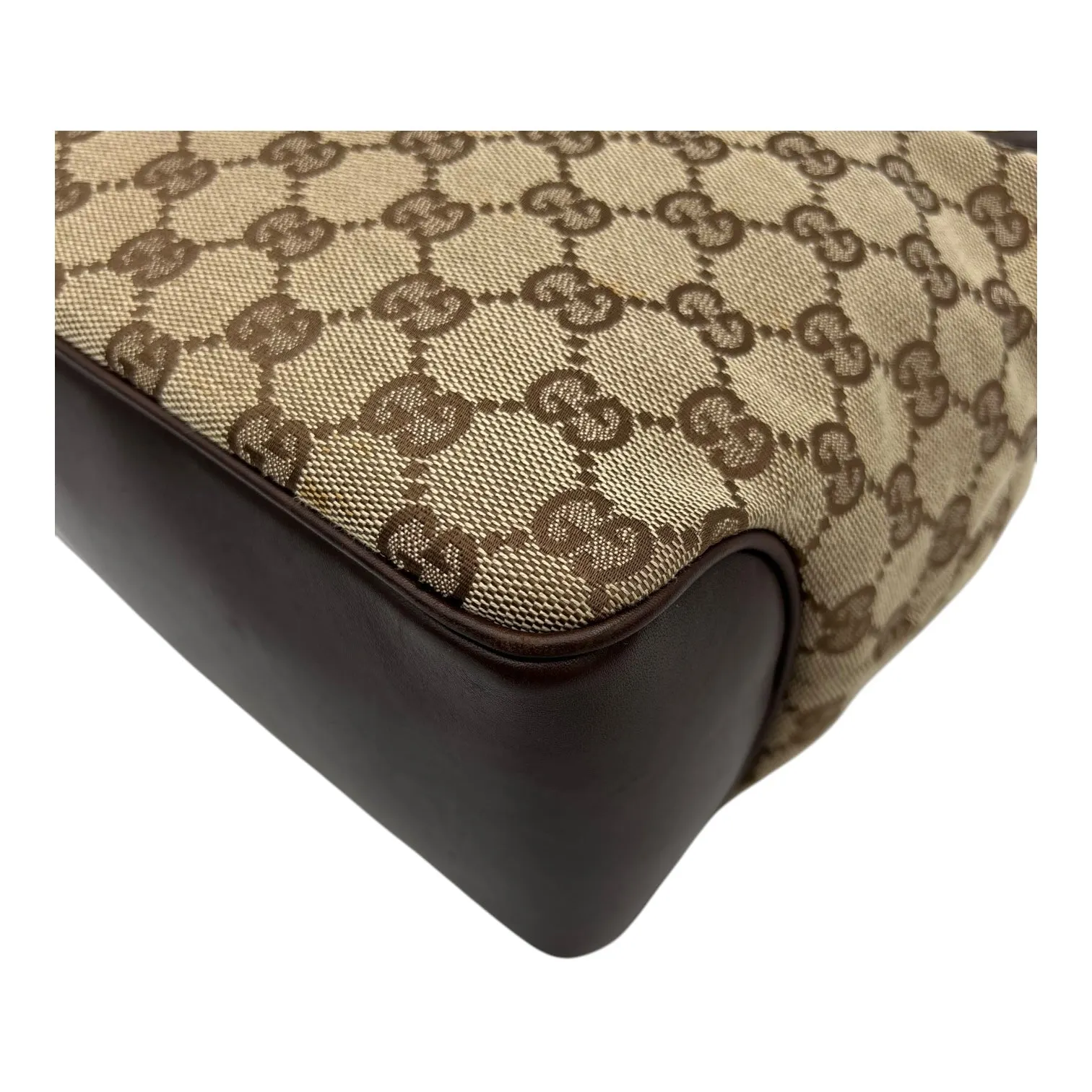 GG Tote Bag Brown in Canvas, Gold hardware