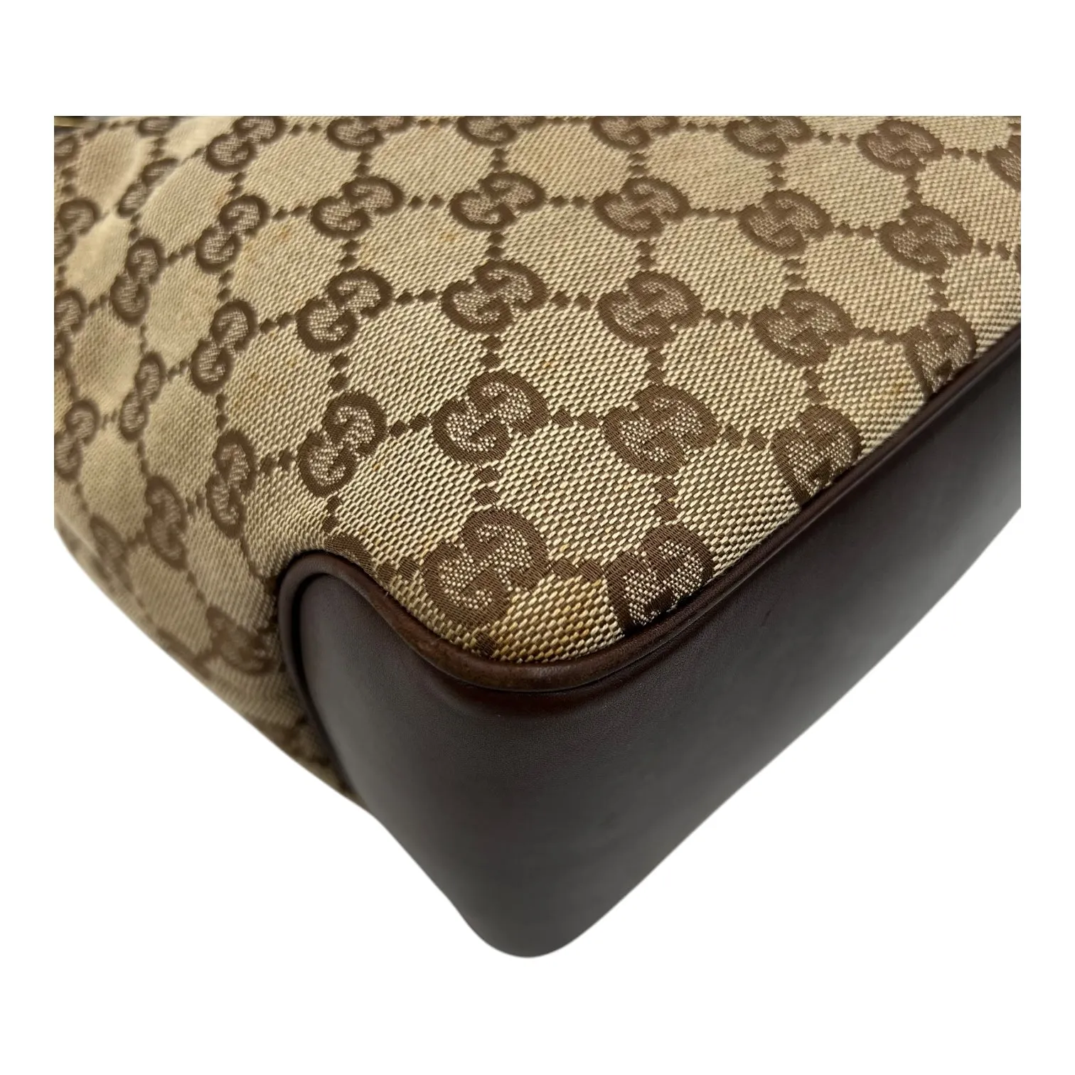 GG Tote Bag Brown in Canvas, Gold hardware