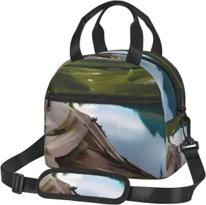 Glacier National Park Print Lunch Bag Adult Lunch Box for Women and Men with Adjustable Shoulder Adult Tote Bags
