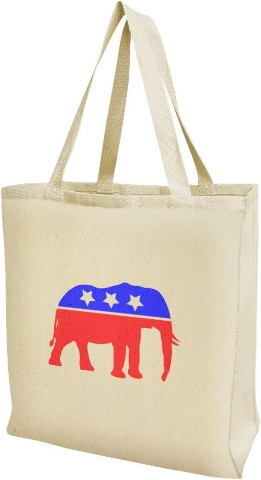 GRAPHICS & MORE Republican Elephant GOP Conservative America Political Party Grocery Travel Reusable Tote Bag