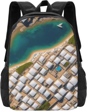 Greek Architecture Printed Patterns Backpack Lightweight Simple Casual Backpack Shoulder Bags Large Capacity Laptop Backpack