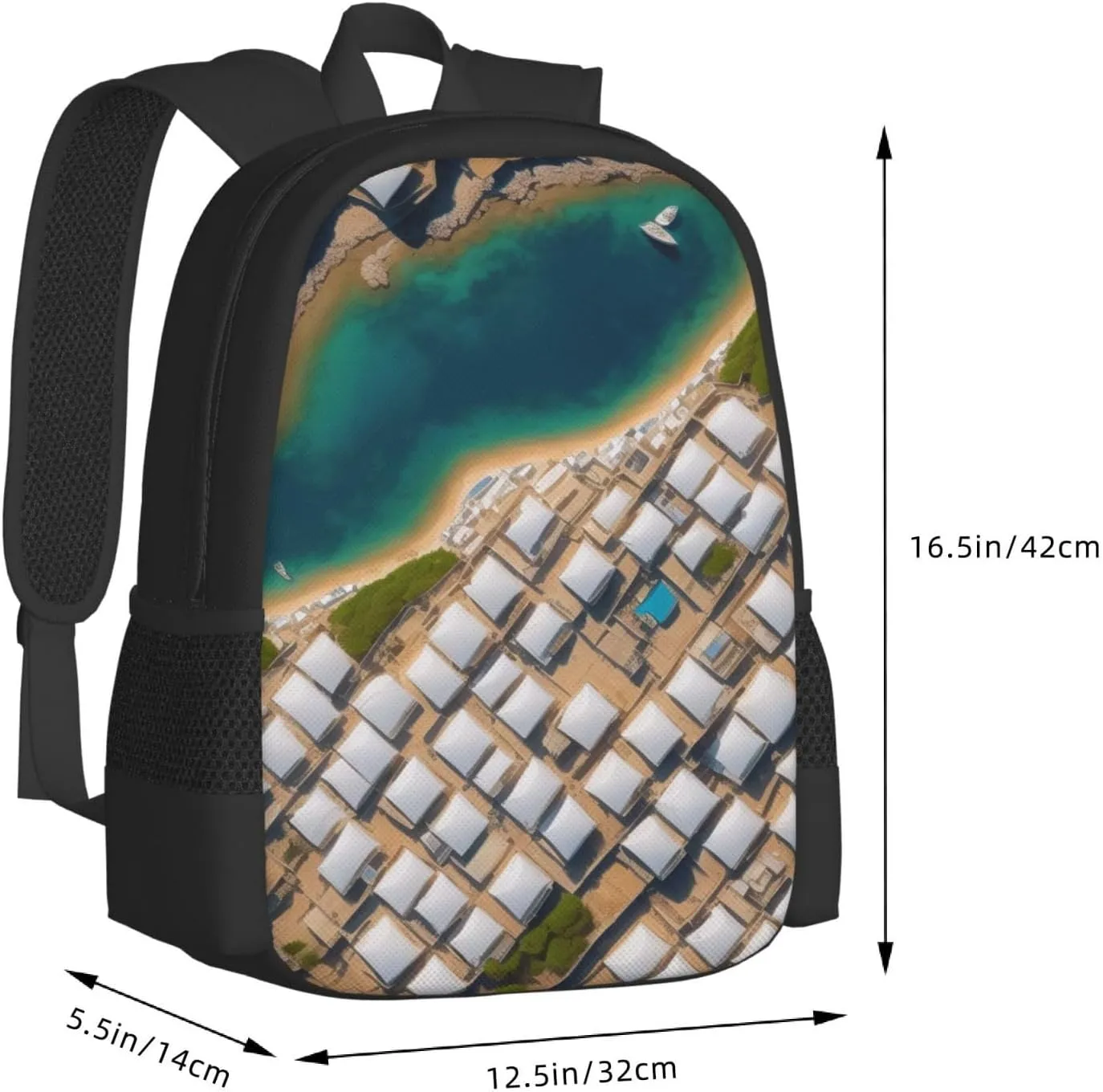 Greek Architecture Printed Patterns Backpack Lightweight Simple Casual Backpack Shoulder Bags Large Capacity Laptop Backpack
