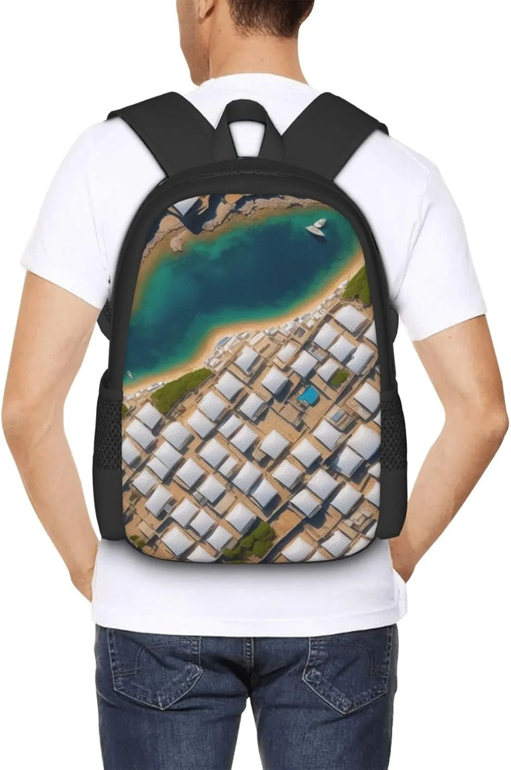 Greek Architecture Printed Patterns Backpack Lightweight Simple Casual Backpack Shoulder Bags Large Capacity Laptop Backpack