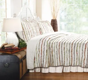 Greenland Home Bella Ruffle 100% Cotton Ruffle-Embellished Quilt Set, 3-Piece Full/Queen, Multicolor
