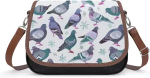 Grey Pigeons Printed Women's Crossbody Bags Novelty Purse Handbag Shoulder Bag For Women