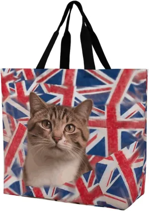 Grocery Bag Reusable Tote Bag Foldable Cartoon Rockets Shopping Bag Handbag Washable Shoulder Bag for Travel