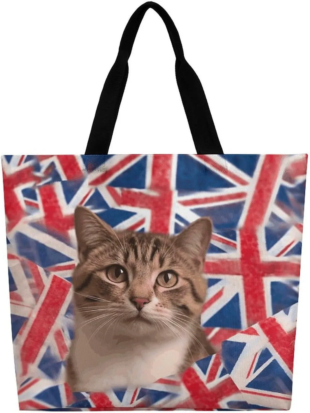 Grocery Bag Reusable Tote Bag Foldable Cartoon Rockets Shopping Bag Handbag Washable Shoulder Bag for Travel