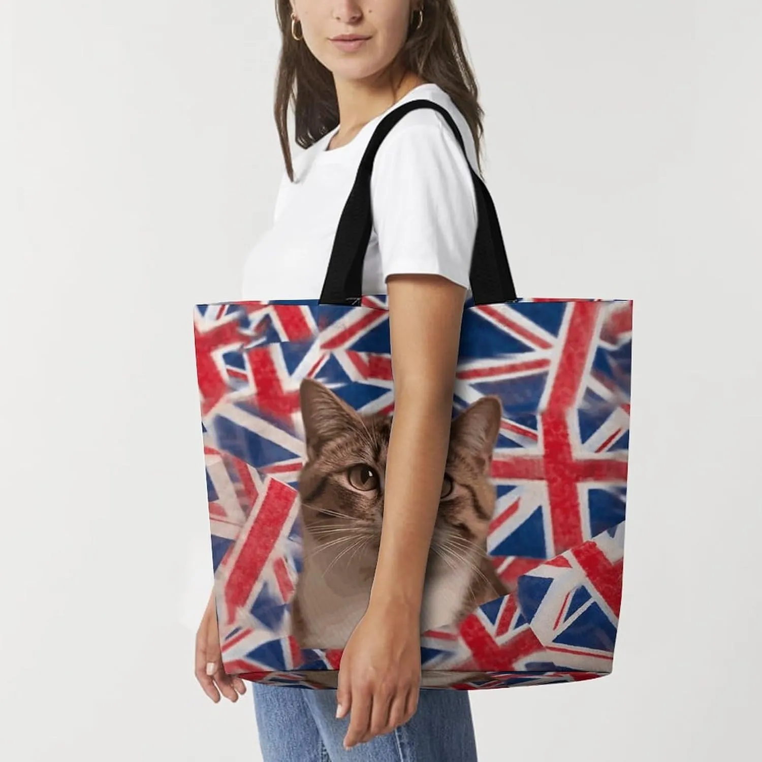 Grocery Bag Reusable Tote Bag Foldable Cartoon Rockets Shopping Bag Handbag Washable Shoulder Bag for Travel