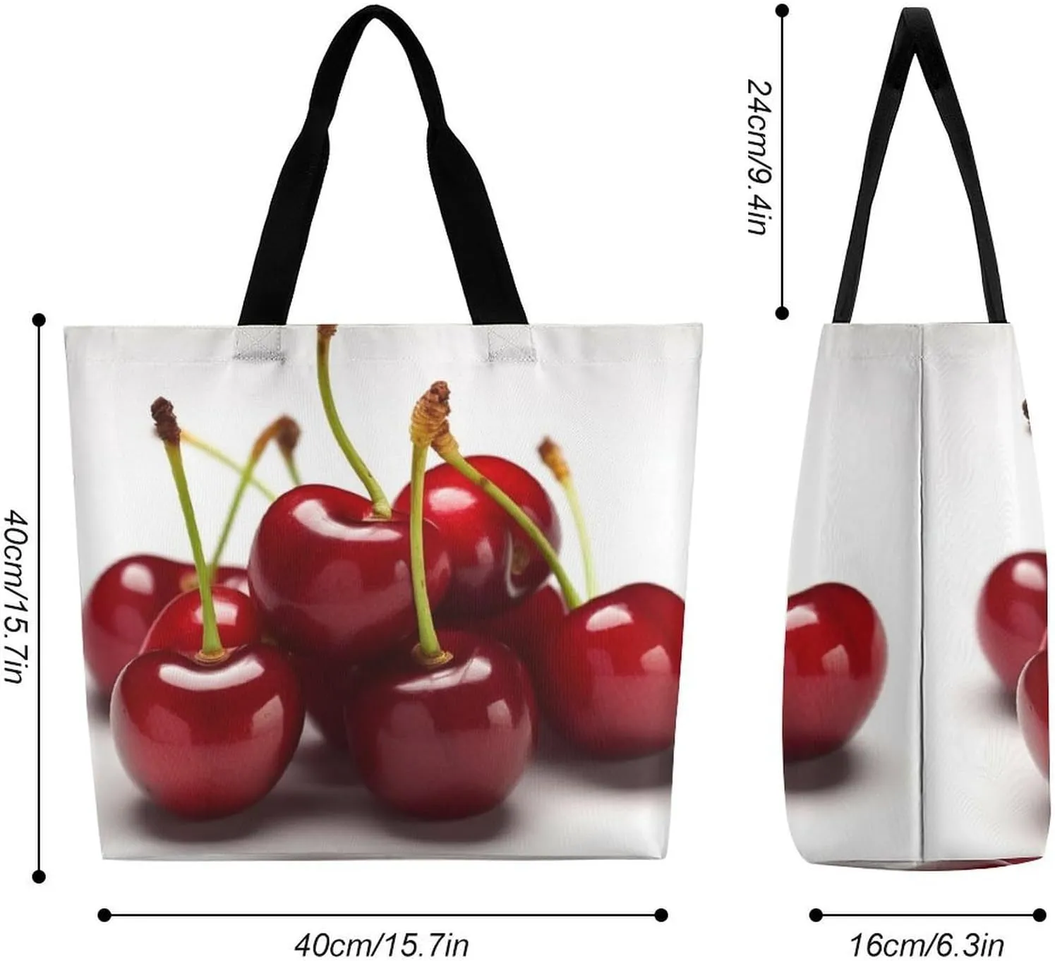 Grocery Bag Reusable Tote Bag Foldable Cute Little Fox Shopping Bag Handbag Washable Shoulder Bag for Travel