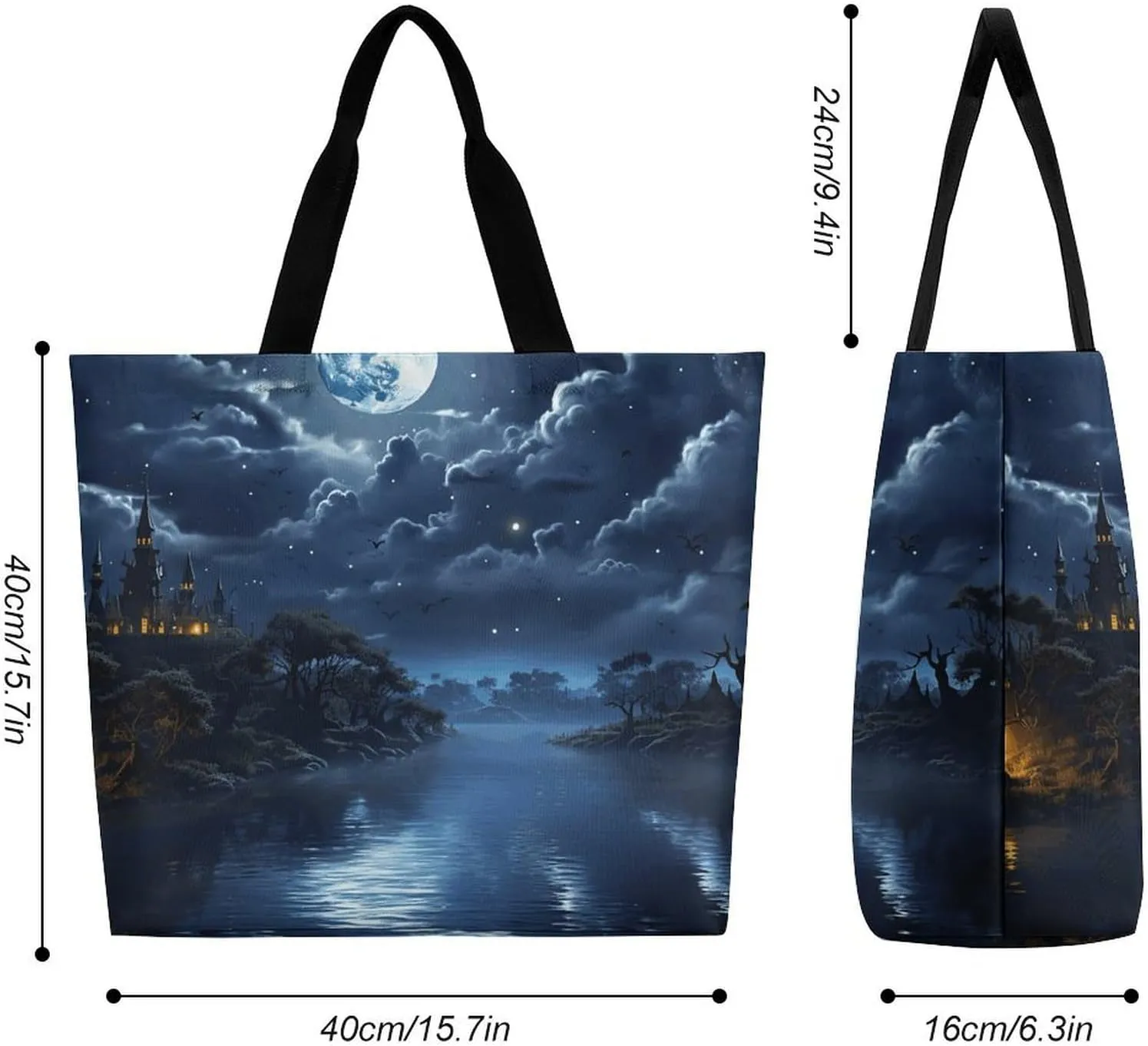 Grocery Bag Reusable Tote Bag Foldable Meat Slices Pattern Shopping Bag Handbag Washable Shoulder Bag for Travel