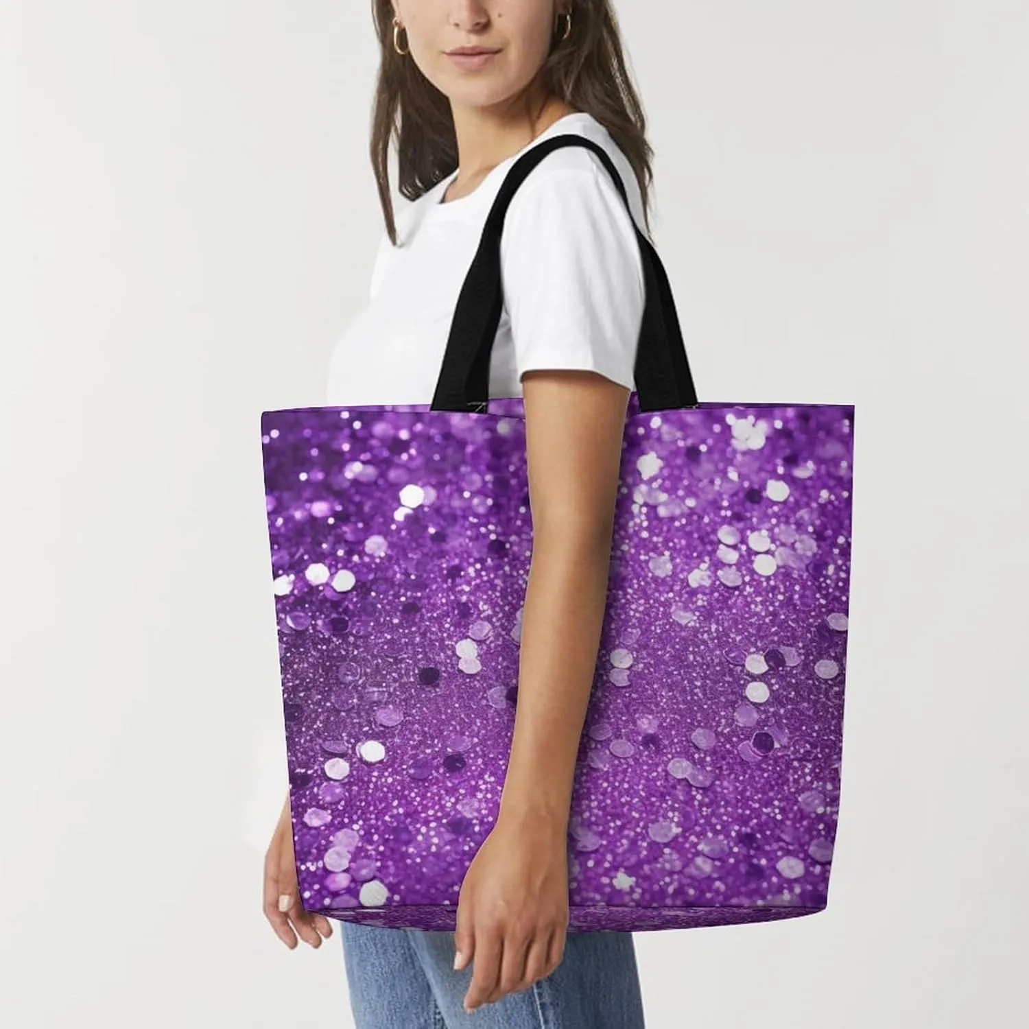 Grocery Bag Reusable Tote Bag Foldable Teal And Gold Marble Shopping Bag Handbag Washable Shoulder Bag for Travel
