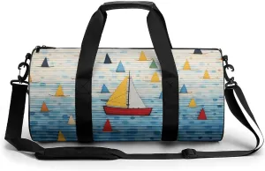 Gym Bag for Men Women,Colorful Paper Boats Printed Workout Bags,Small Travel Duffle Bags for Traveling Overnight Weekender Bag Personal Item Travel Bag Large Sport Bag