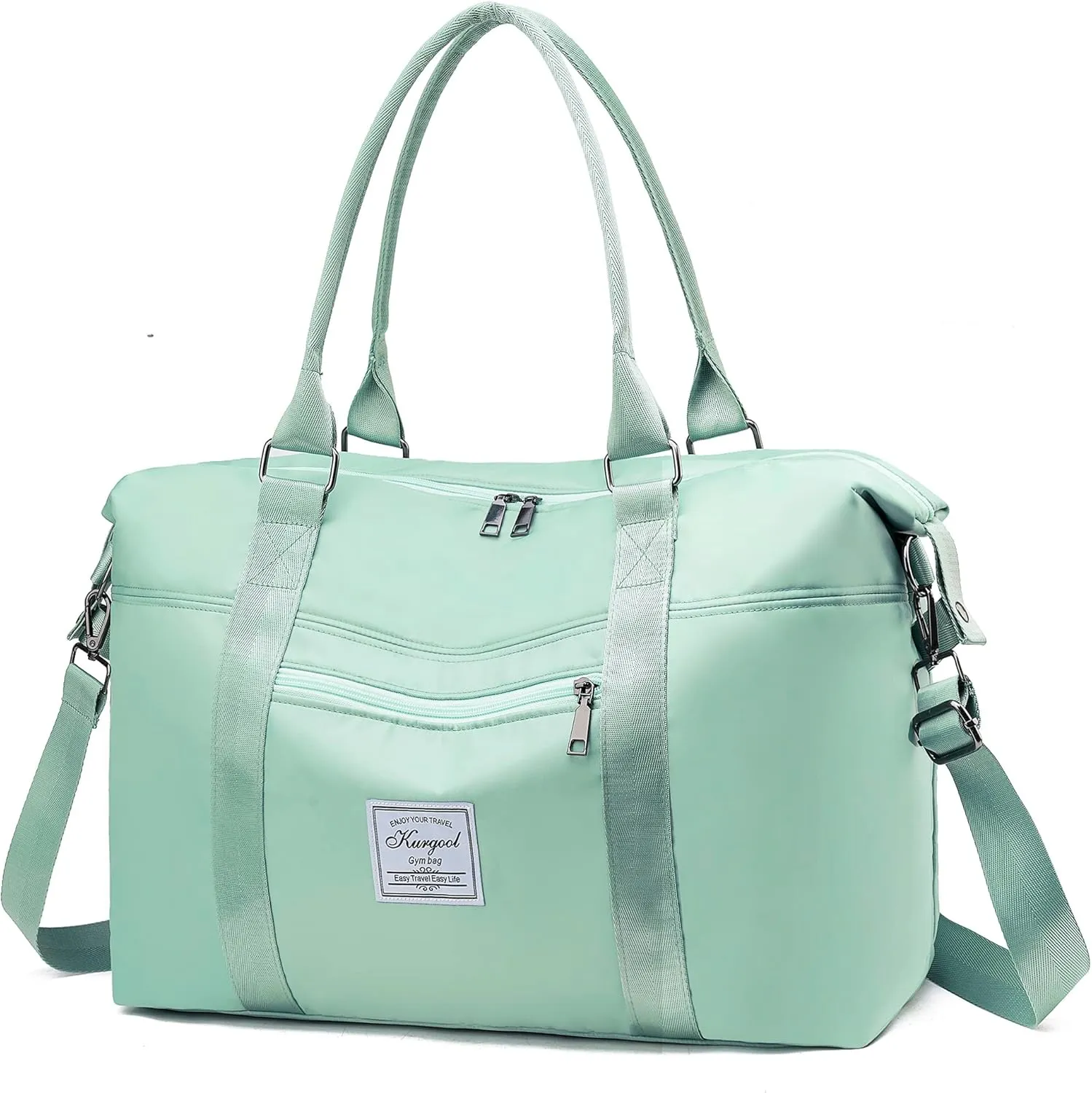 Gym Bag with Wet Pocket, Foldable Travel Duffle Bag Carry On Weekender Bags for Women, Waterproof Overnight Bag for Travel, Gym, Yoga