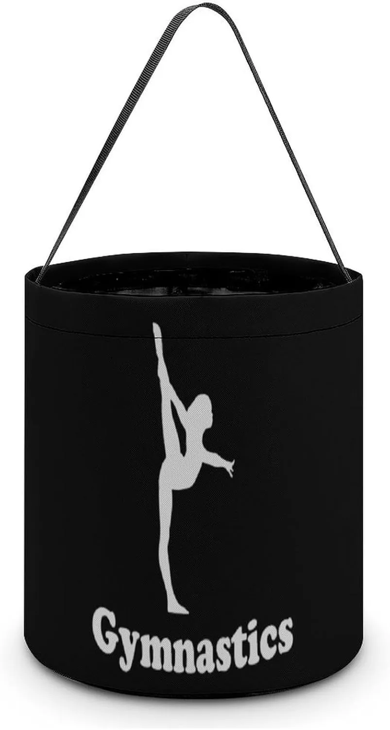 Gymnastics Easter Buckets with Handles Egg Hunt Candy Basket Tote Bags Reusable Handbag for Party Easter Decoration