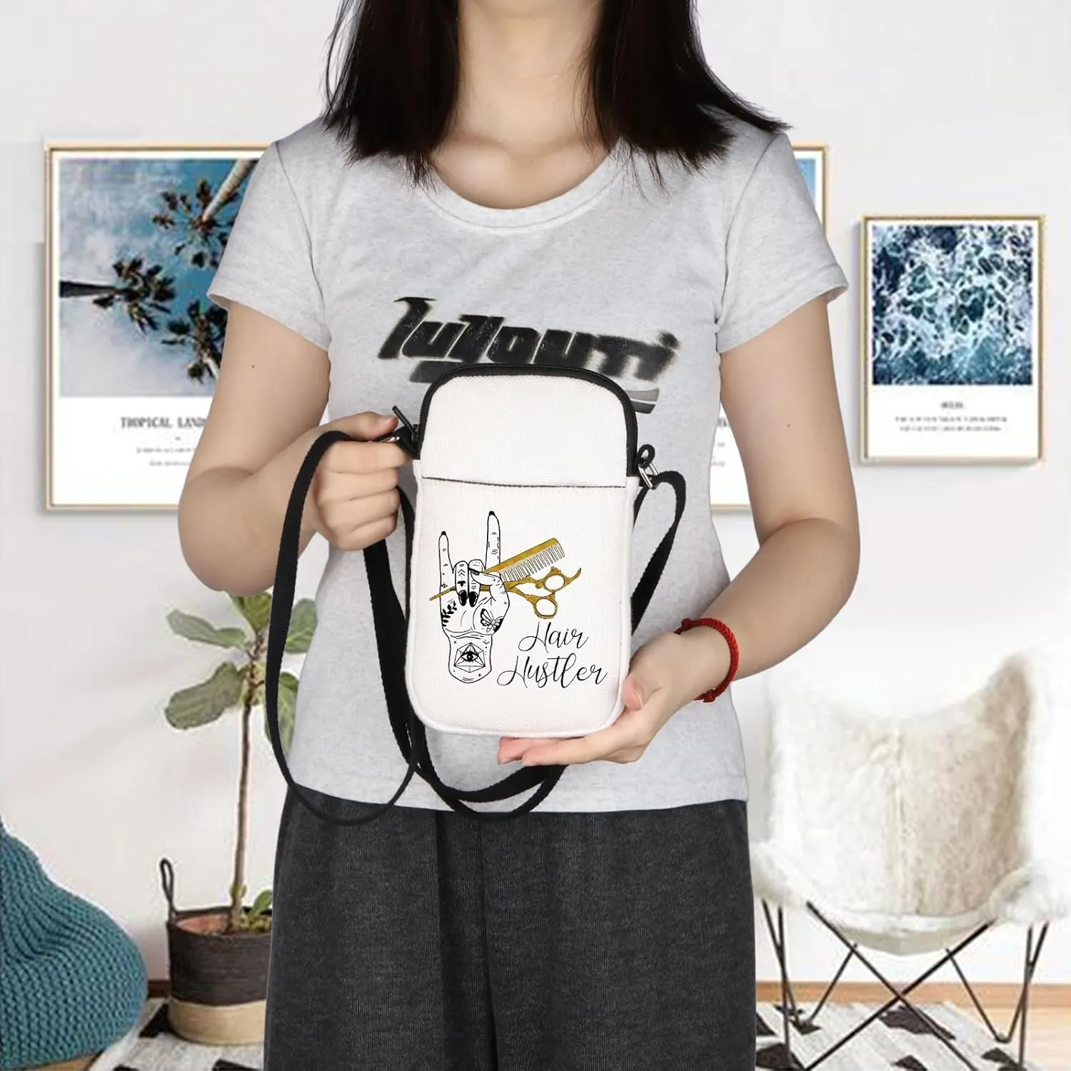 Hair Hustler Hand Gift Hair Stylist Crossbody Bagg Cosmetologist Gift Hairdresser Gift Beautician Crossbody Bag