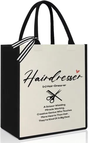 Hairstylist Gifts Hairdresser Gifts for Women Thank You Gifts Appreciation Gifts Birthday Gifts Christmas Gifts Valentines Gfits for Hairdressers Female Funny Hairapist Definition Tote Bag
