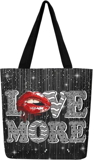 Halloween Theme Casual Travel Bag Black Cat Shopping Grocery Shoulder Bag Happy Halloween Canvas Tote Bag