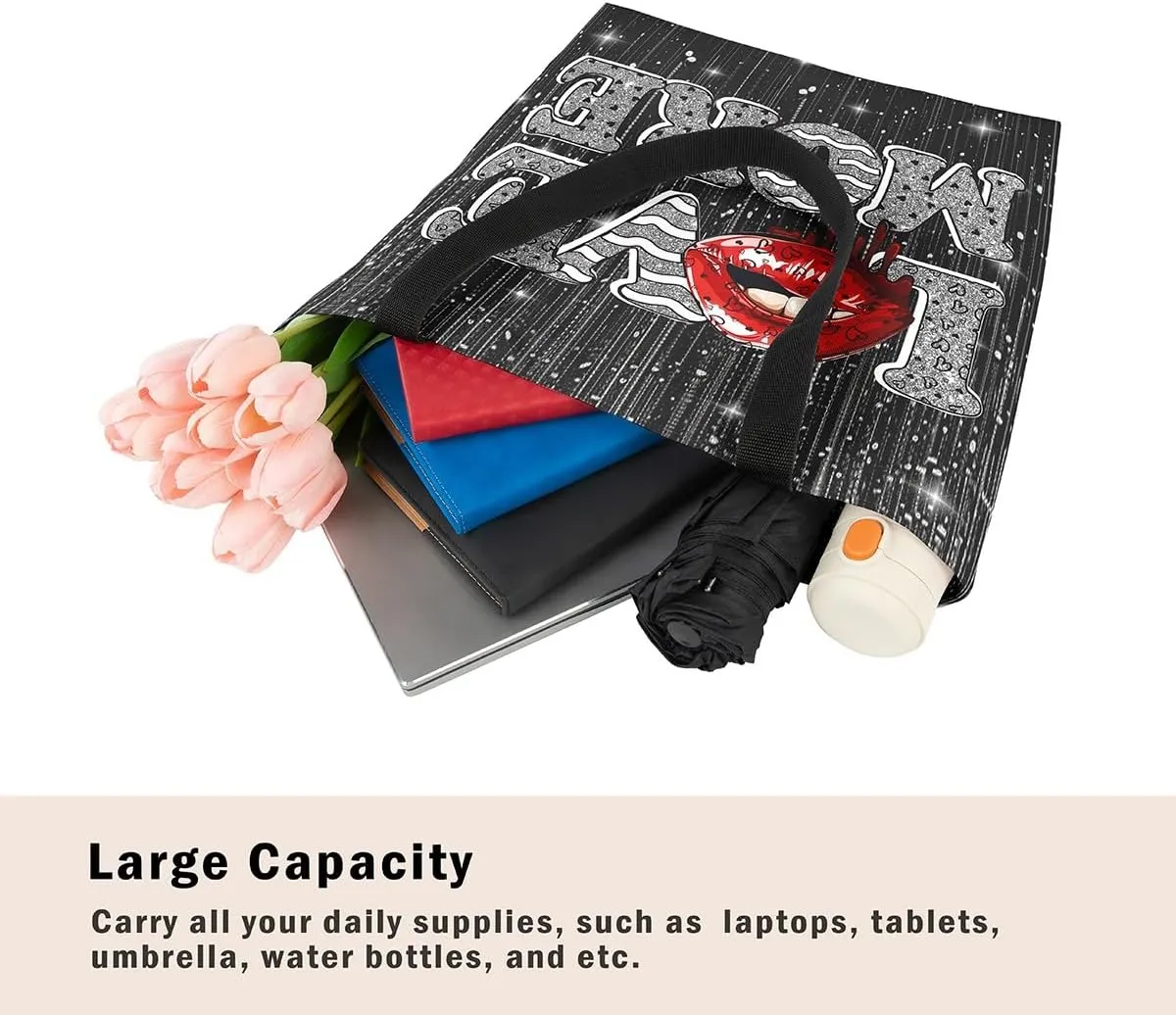 Halloween Theme Casual Travel Bag Black Cat Shopping Grocery Shoulder Bag Happy Halloween Canvas Tote Bag