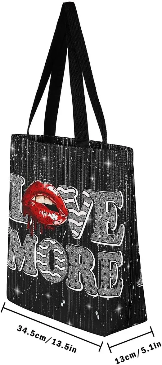 Halloween Theme Casual Travel Bag Black Cat Shopping Grocery Shoulder Bag Happy Halloween Canvas Tote Bag