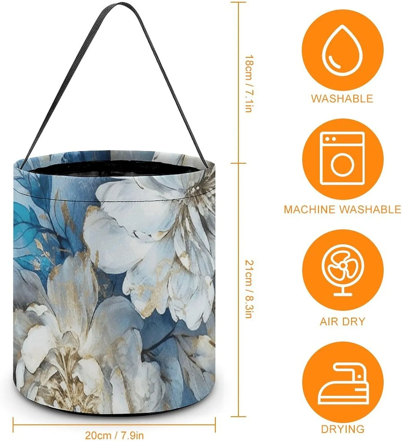 Halloween Trick Or Treat Bags Halloween Tote Bag Blue And White Flowers Gift Bags Halloween Candy Buckets