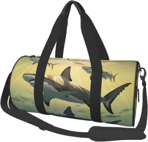 Hammerhead Sharks Printed Travel Bag,Round Personal Item Storage bag,Foldie Duffel Bag for Traveling Vacation,Fitness,Sports