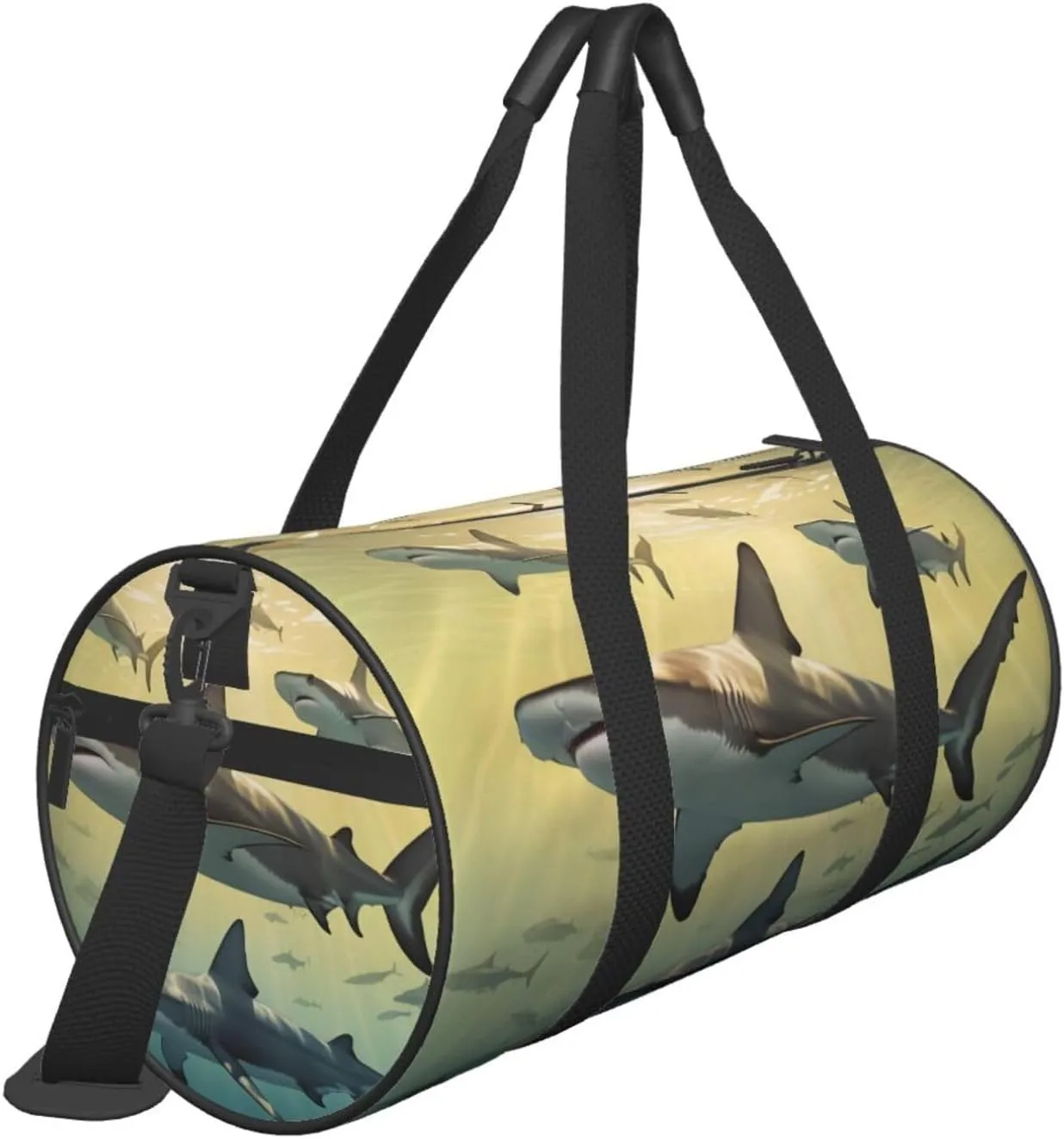 Hammerhead Sharks Printed Travel Bag,Round Personal Item Storage bag,Foldie Duffel Bag for Traveling Vacation,Fitness,Sports