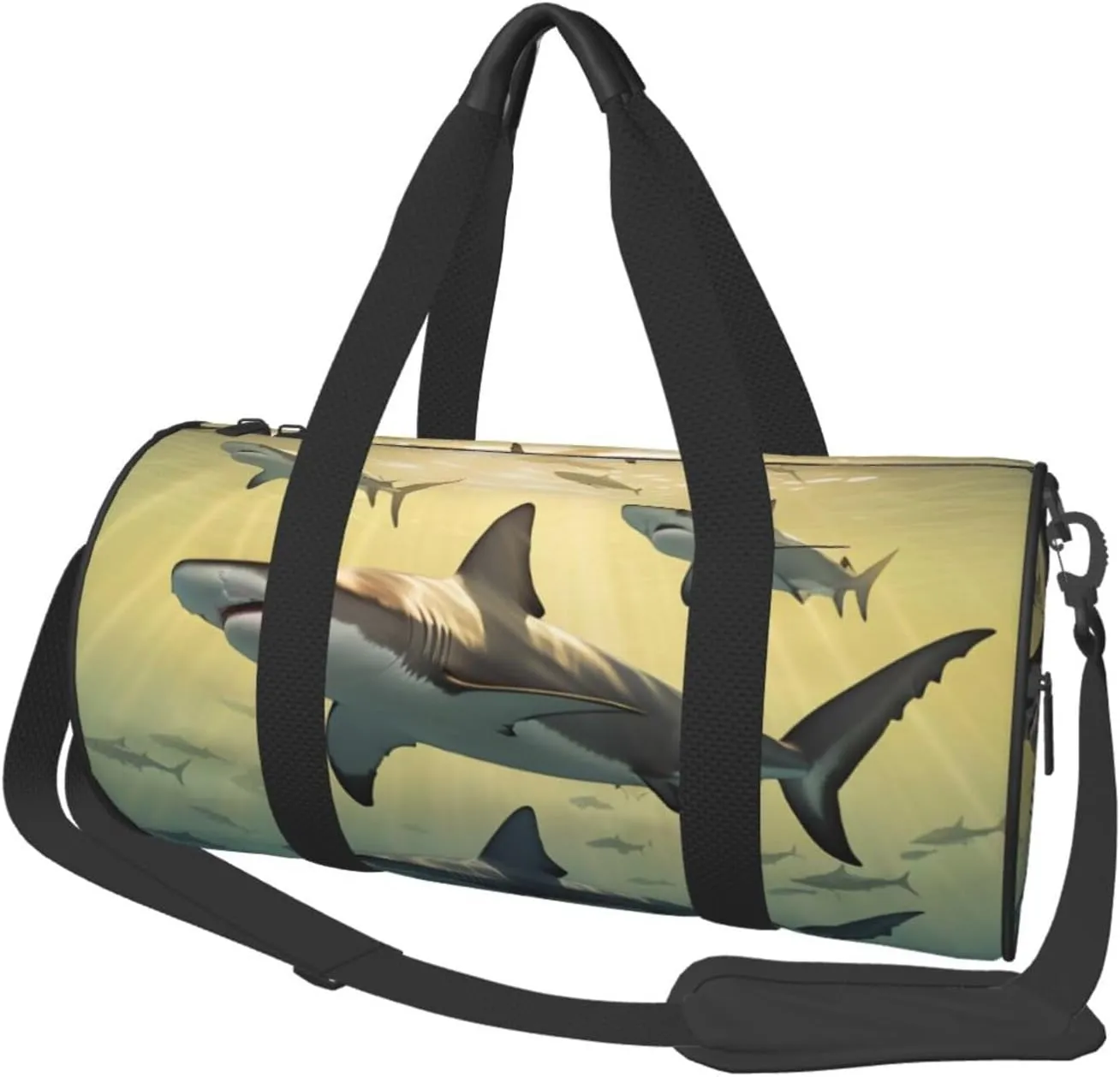 Hammerhead Sharks Printed Travel Bag,Round Personal Item Storage bag,Foldie Duffel Bag for Traveling Vacation,Fitness,Sports