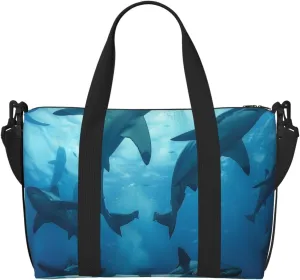 Hammerhead Sharks Printed Travel Duffel Bag for Men Women Shoulder Weekender Overnight Bags for for Beach Swim Sports Gym