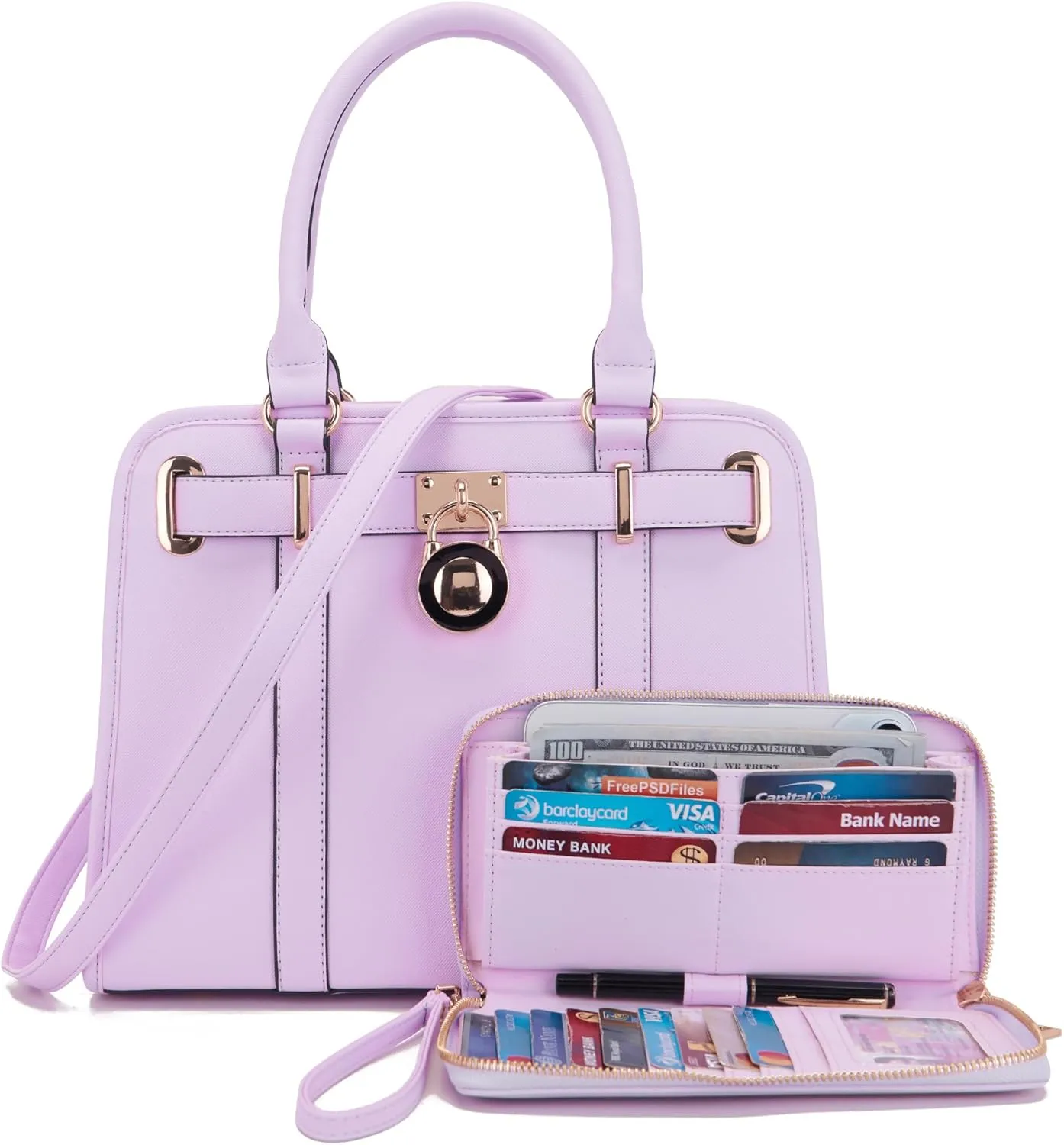 Handbags Sets For Women Shoulder Bags Top Handle Work Satchel Tote Purses Set With Matching Wallet 2pcs