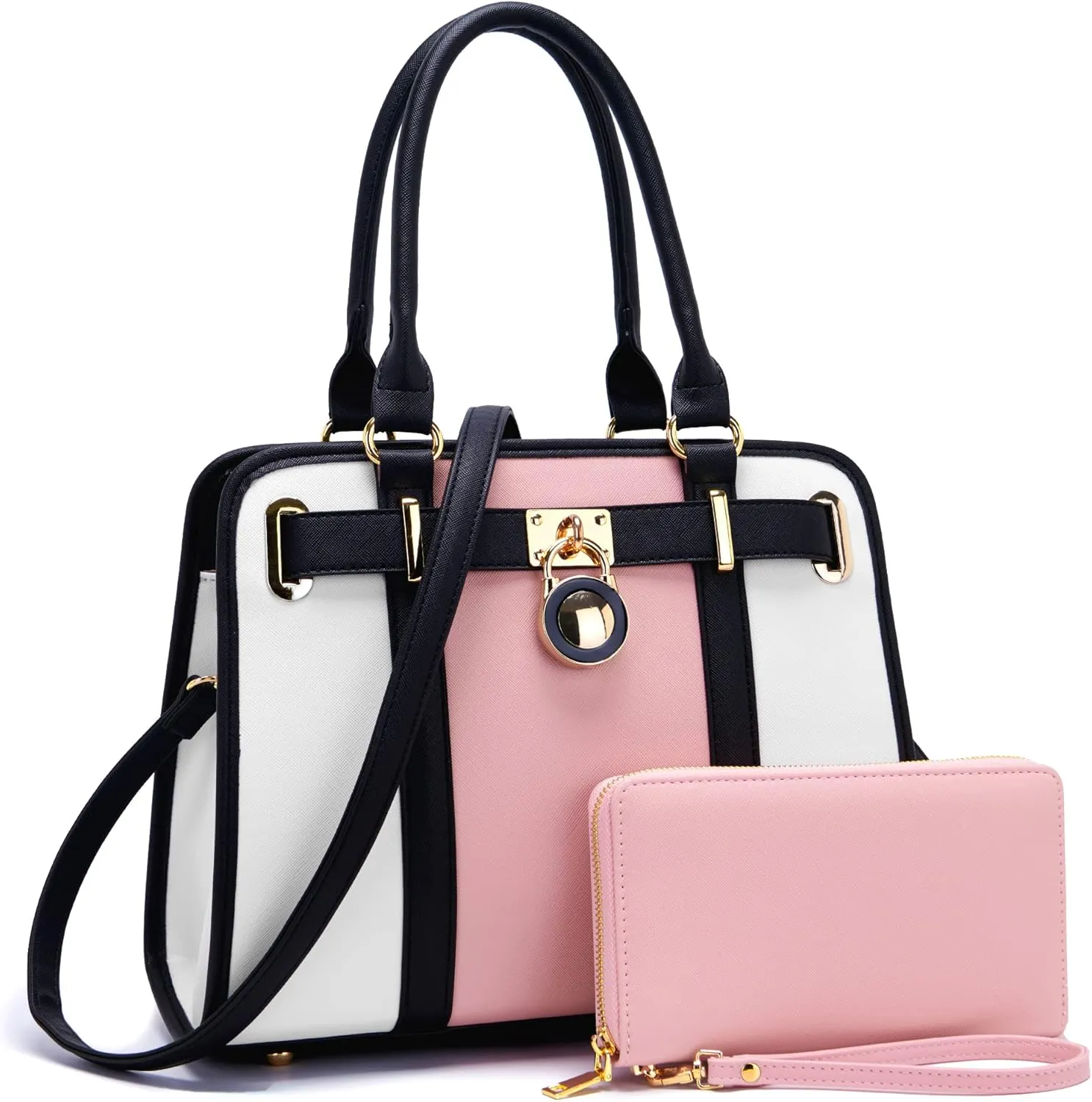 Handbags Sets For Women Shoulder Bags Top Handle Work Satchel Tote Purses Set With Matching Wallet 2pcs