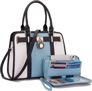 Handbags Sets For Women Shoulder Bags Top Handle Work Satchel Tote Purses Set With Matching Wallet 2pcs