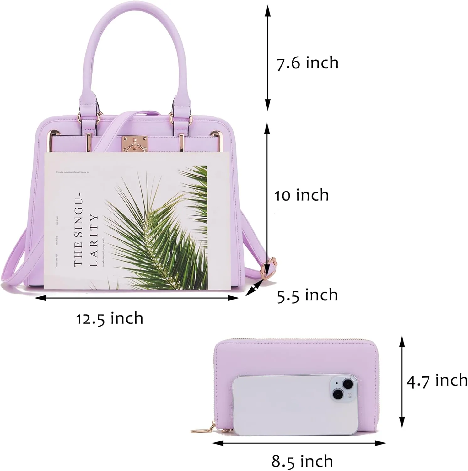 Handbags Sets For Women Shoulder Bags Top Handle Work Satchel Tote Purses Set With Matching Wallet 2pcs