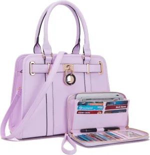 Handbags Sets For Women Shoulder Bags Top Handle Work Satchel Tote Purses Set With Matching Wallet 2pcs
