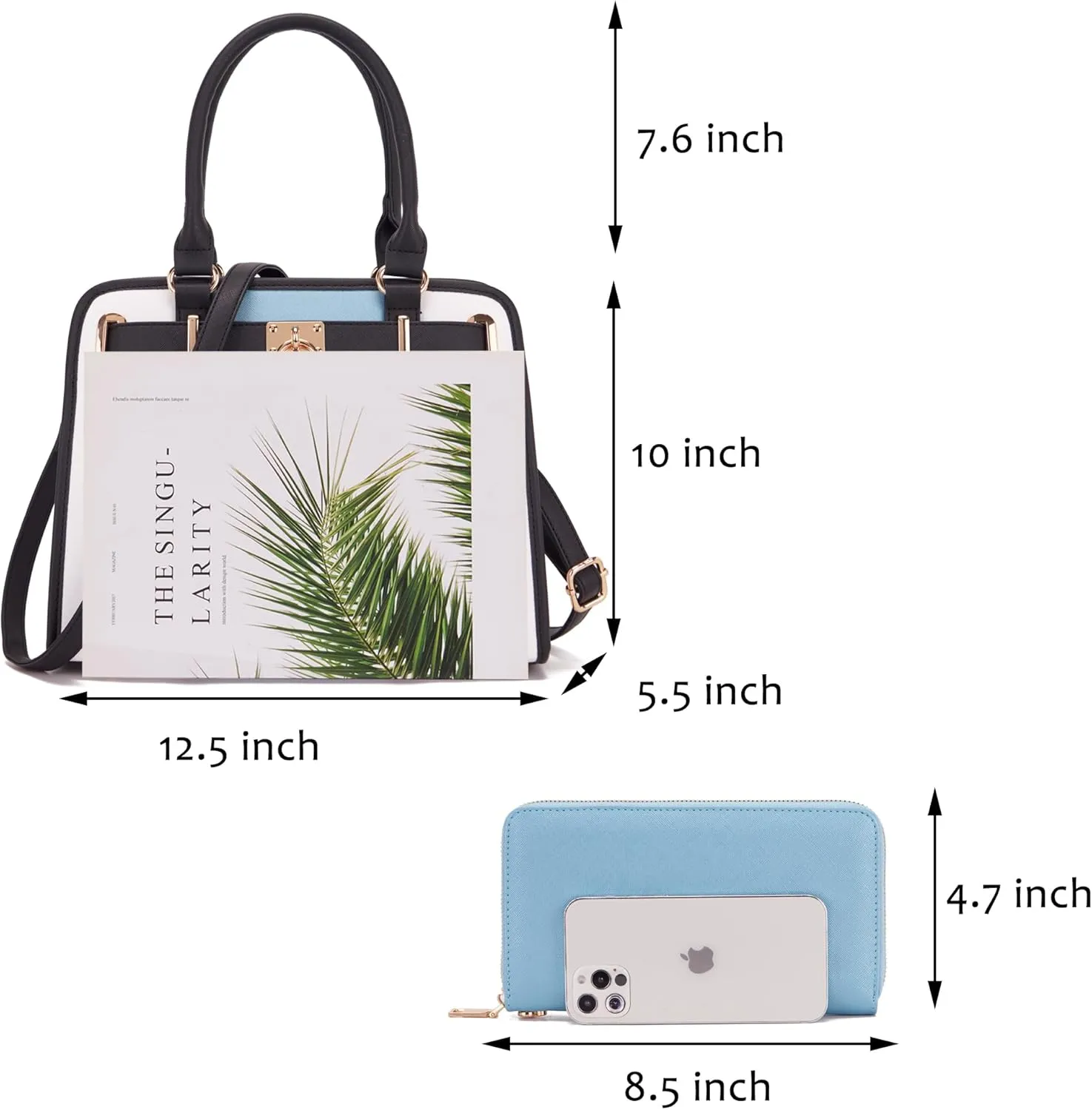 Handbags Sets For Women Shoulder Bags Top Handle Work Satchel Tote Purses Set With Matching Wallet 2pcs