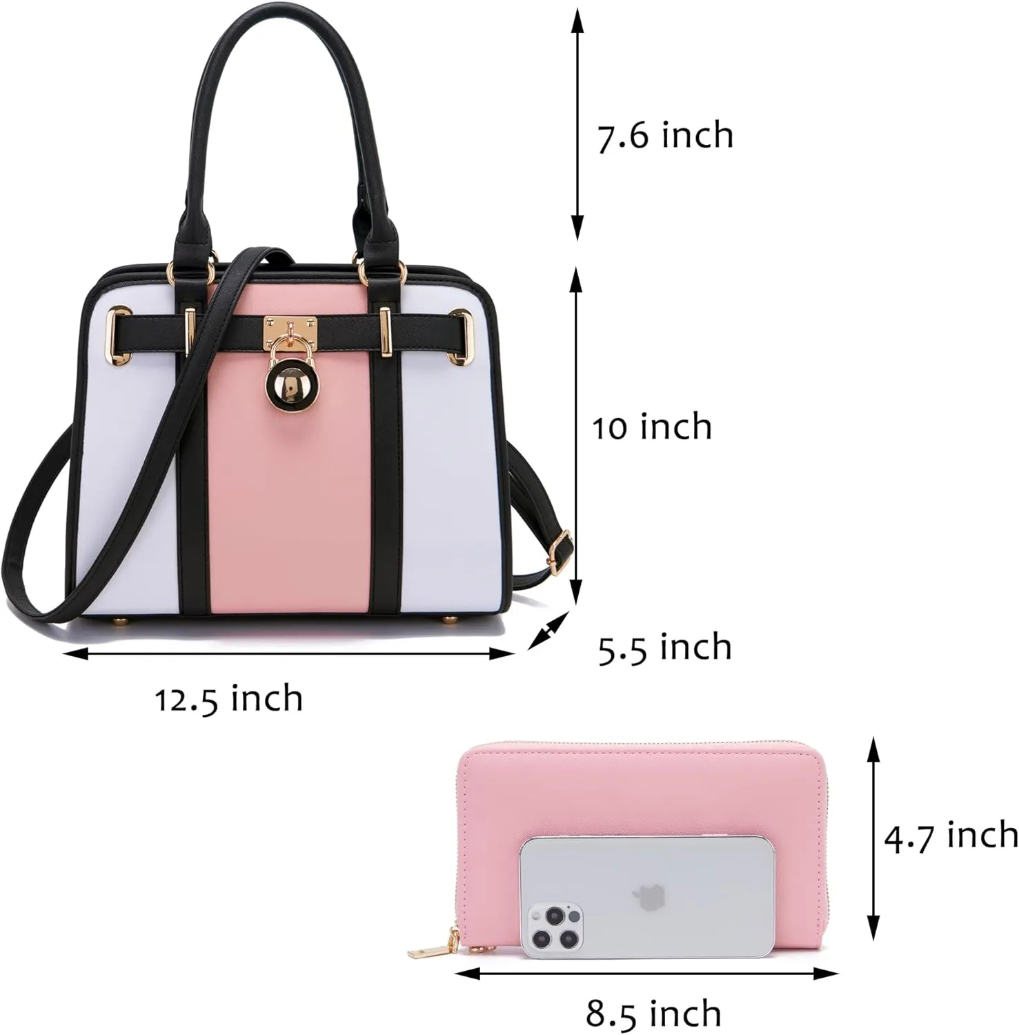 Handbags Sets For Women Shoulder Bags Top Handle Work Satchel Tote Purses Set With Matching Wallet 2pcs