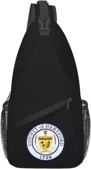 Hertford County Seal Crossbody Bags For Women Men Chest Backpack Gym Shoulder Bag Travel Outdoor Sports Casual Crossbody Bags