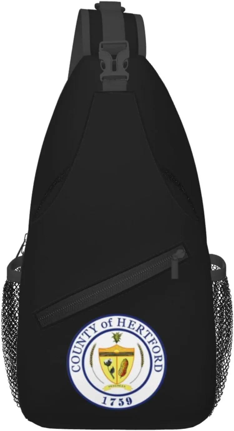 Hertford County Seal Crossbody Bags For Women Men Chest Backpack Gym Shoulder Bag Travel Outdoor Sports Casual Crossbody Bags