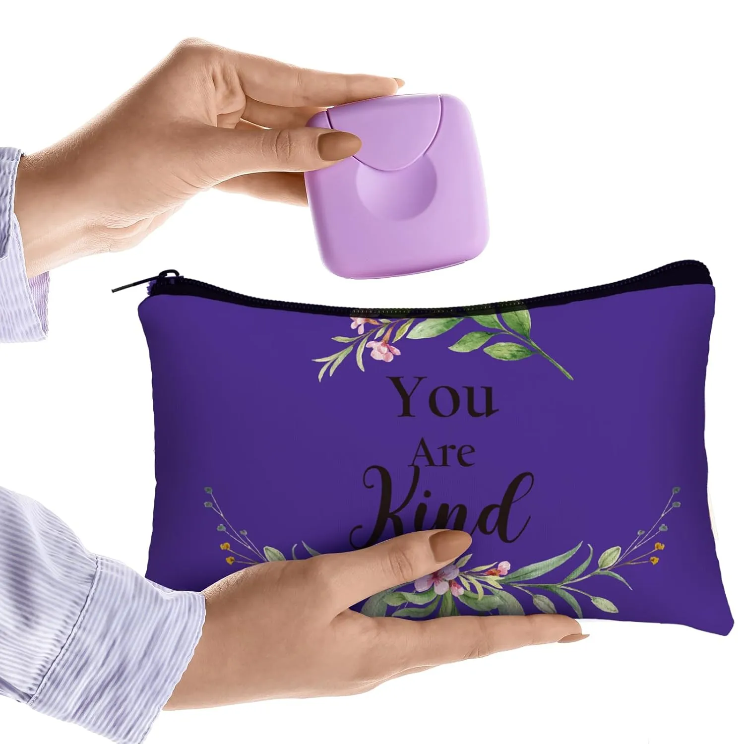 Hillban 10 Pcs Inspirational Cosmetic Bag Gifts for Mother's Day Women Bulk Christian Gifts for Women Church Employee Appreciation Makeup Bag Canvas Travel Pouch You Are Amazing(Fresh,Colorful)